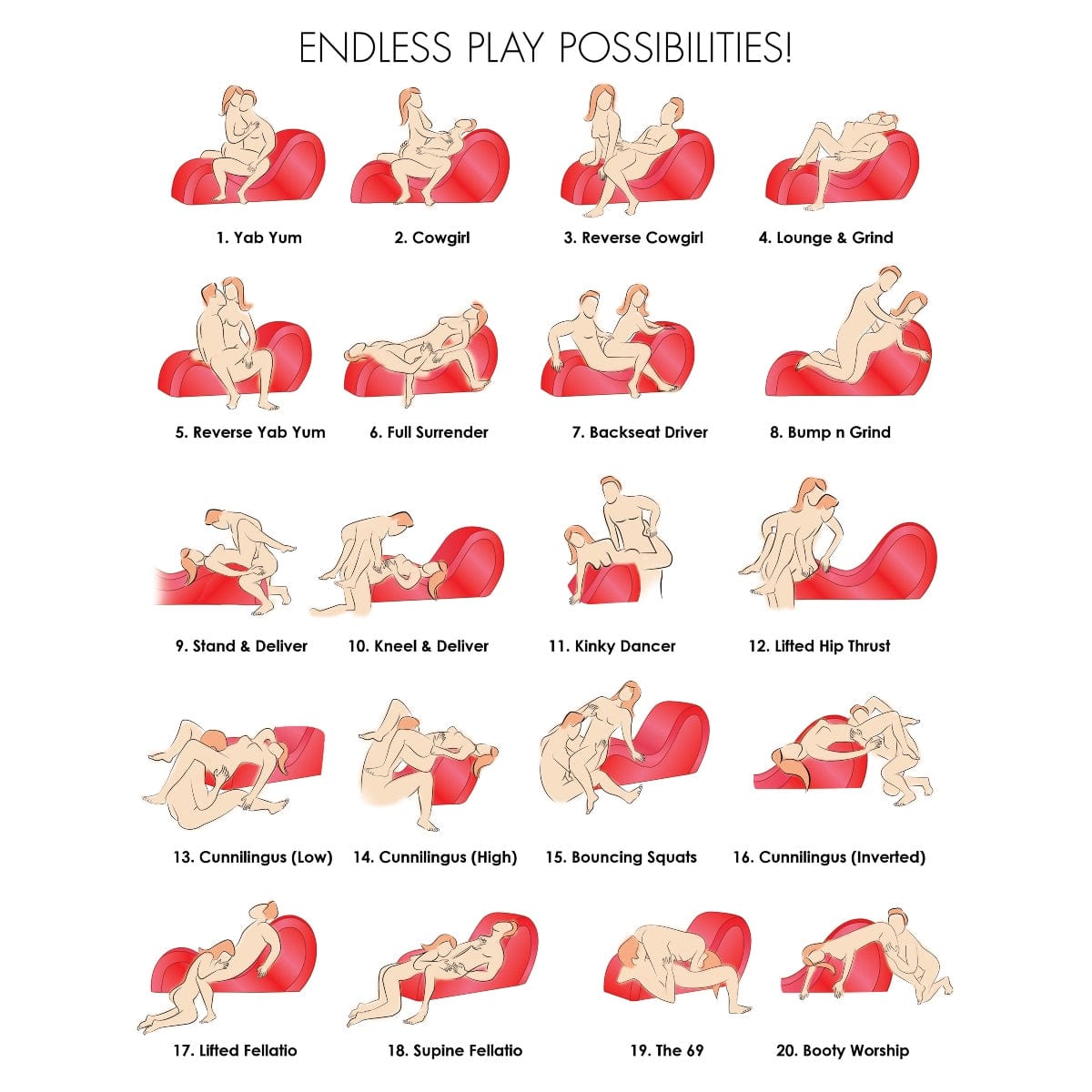 Bedroom Bliss - Chaise Lounge Love Couch | Red Bedroom Bliss - For Me To Love