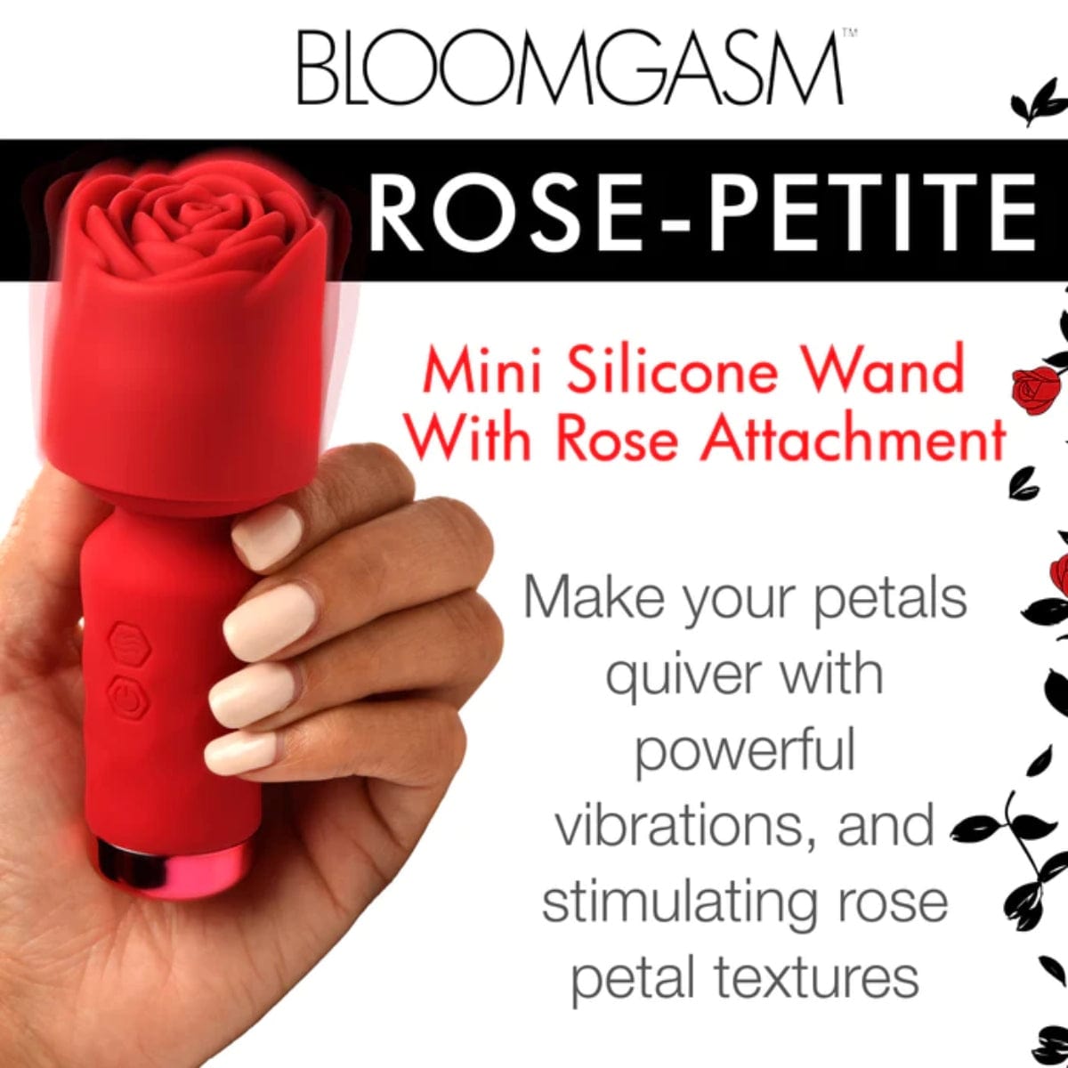 Bloomgasm - Pleasure Rose Petite Mini Silicone Rose Wand Bloomgasm - For Me To Love
