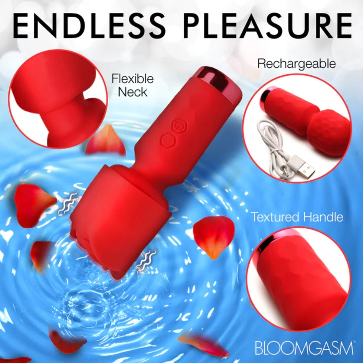 Bloomgasm - Pleasure Rose Petite Mini Silicone Rose Wand Bloomgasm - For Me To Love