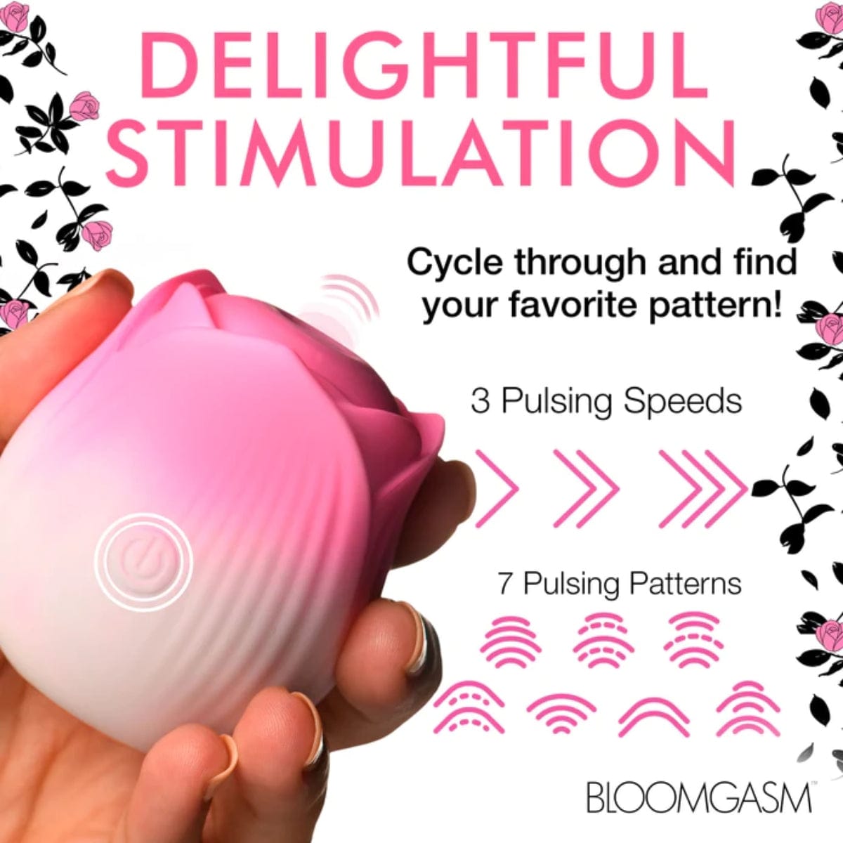 Bloomgasm - Pulsing Petals Throbbing Clitoral Stimulator | Pink Rose Bloomgasm - For Me To Love