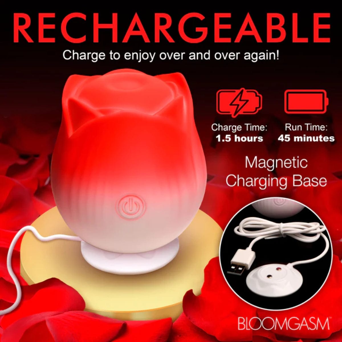 Bloomgasm - Pulsing Petals Throbbing Clitoral Stimulator | Red Rose Bloomgasm - For Me To Love