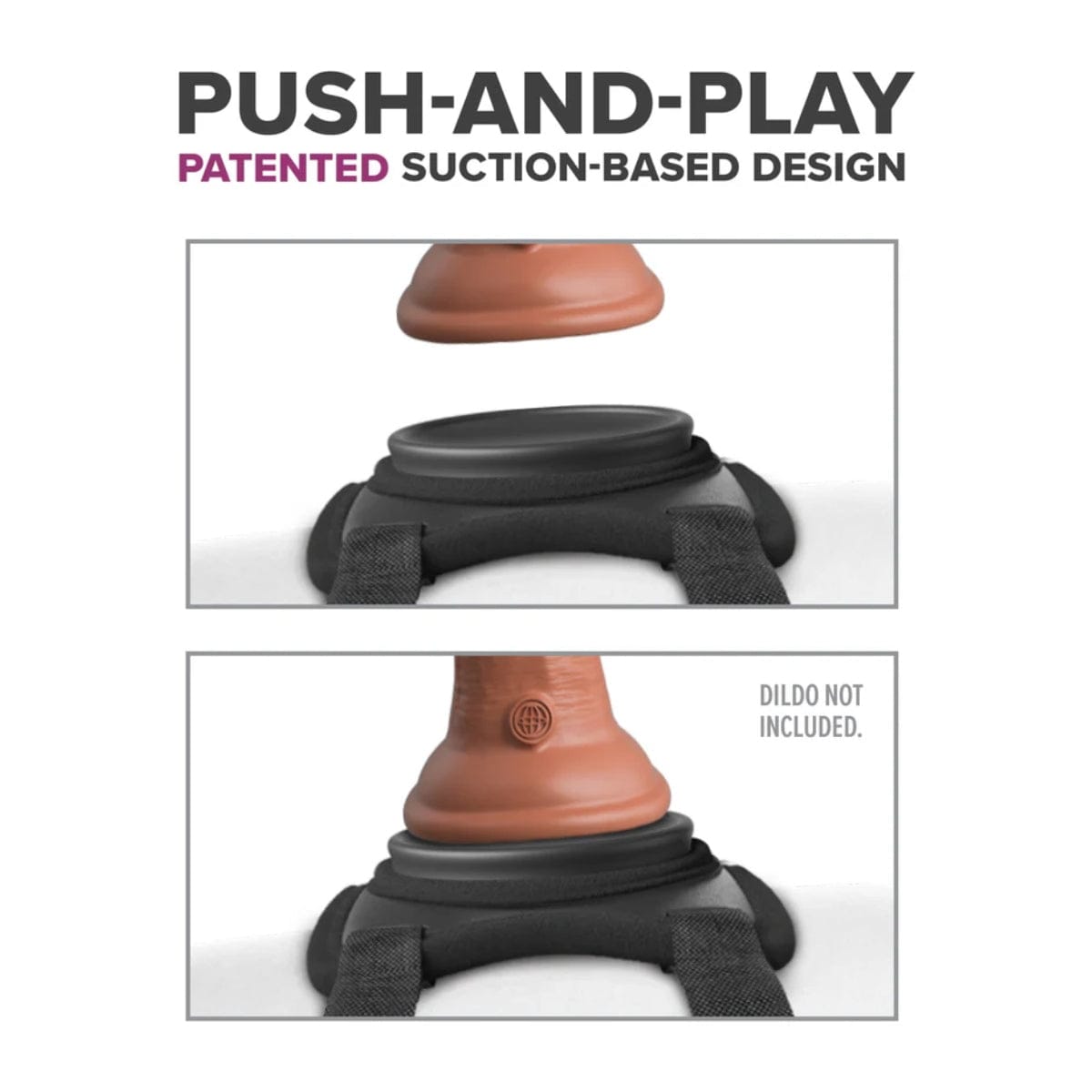 Body Dock - Lap Strap Suction Cup Strap On Harness | Black Body Dock - For Me To Love