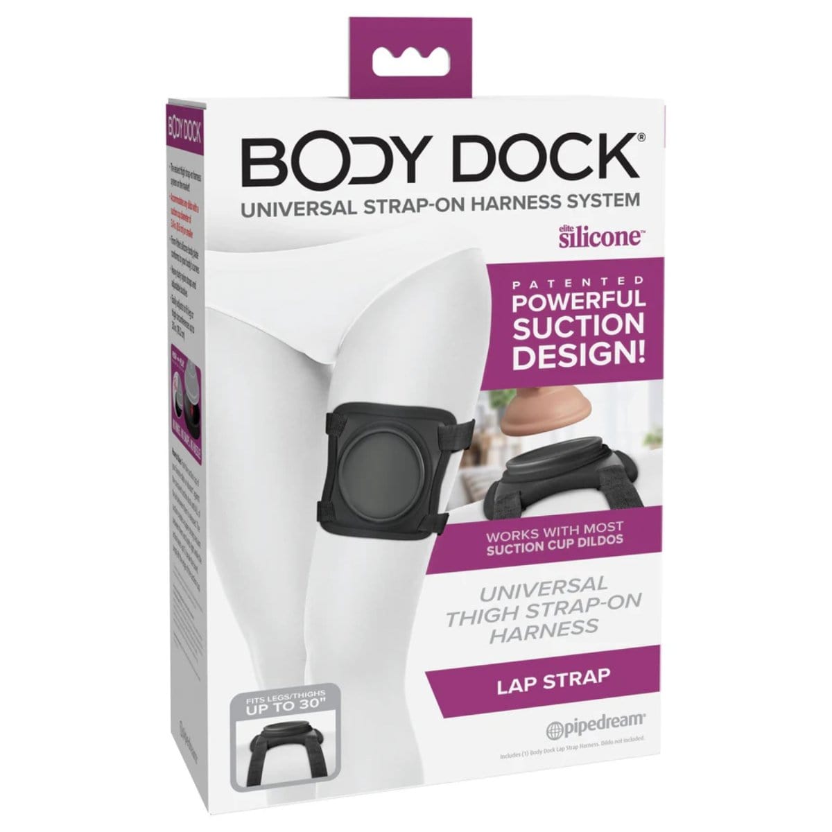 Body Dock - Lap Strap Suction Cup Strap On Harness | Black Body Dock - For Me To Love