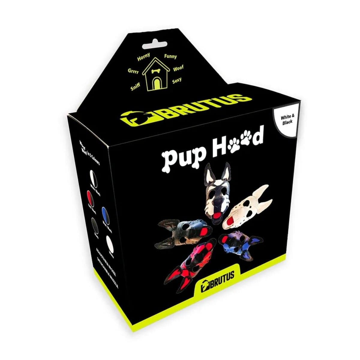 BRUTUS - Vegan Leather Pup Hood | Black-White Brutus - For Me To Love