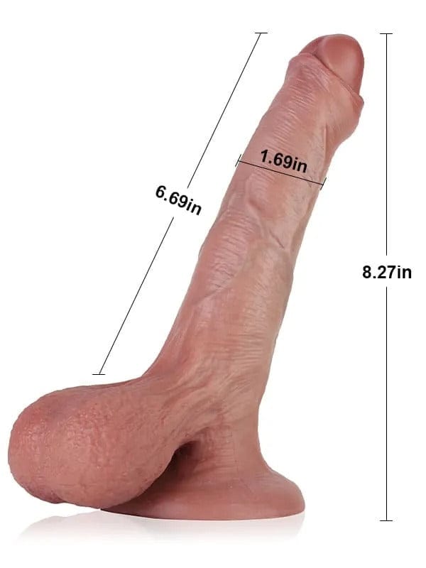 Chris Uncut Realistic Dildo With Swinging Saggy Balls and Suction Cup Base | 8.2 x 1.6 inches Realdick - For Me To Love