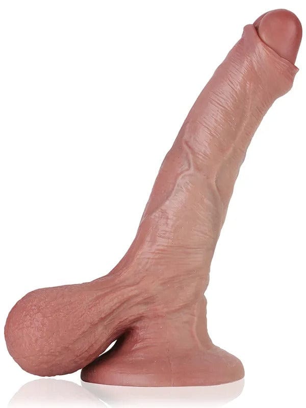 Chris Uncut Realistic Dildo With Swinging Saggy Balls and Suction Cup Base | 8.2 x 1.6 inches Realdick - For Me To Love