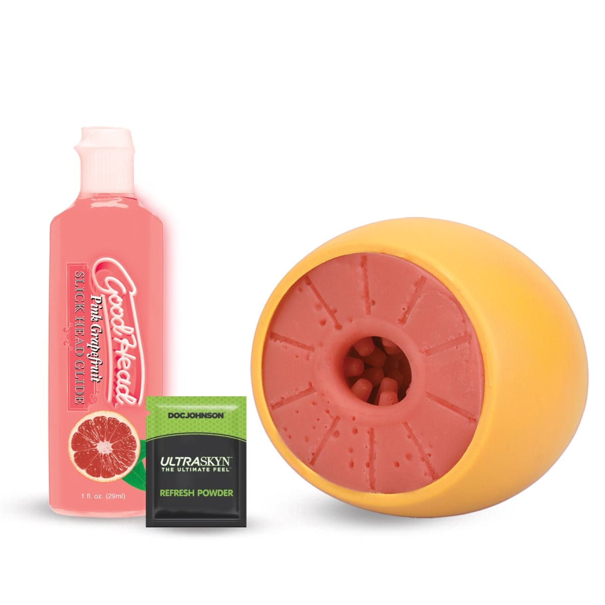 Doc Johnson - GoodHead Grapefruit Open Ended Stroker Set | Blowjob Masturbator Doc Johnson - For Me To Love