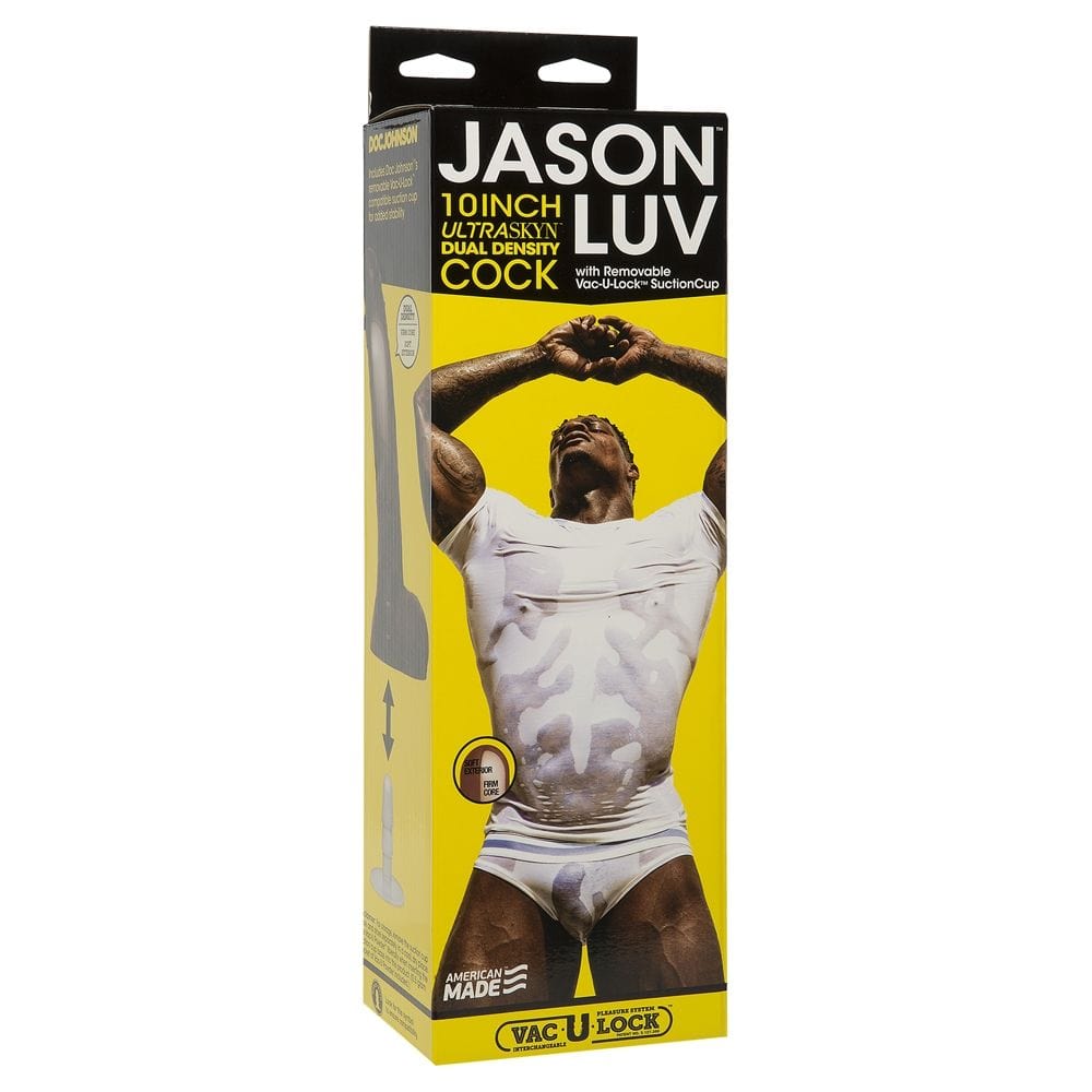 Doc Johnson Jason Luv Cock with Removable Vac-U-Lock suction cup Brown 10 inch Doc Johnson - For Me To Love
