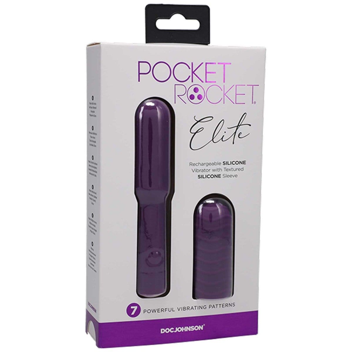 Doc Johnson - Pocket Rocket Elite Massage Vibe with Removable Sleeve | Purple Doc Johnson - For Me To Love