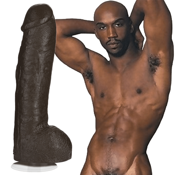 Doc Johnson Realistic Bam Moulded Cock With Removable Vac-U-Lock suction cup - Black 13 inch Doc Johnson - For Me To Love