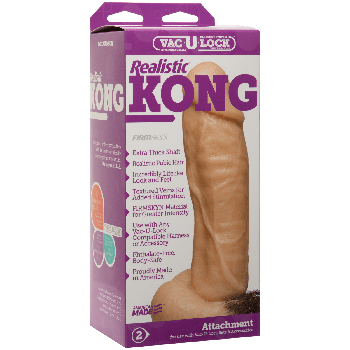 Doc Johnson - Realistic Kong Vac-U-Lock Compatible Dildo | 8.5 inches Doc Johnson - For Me To Love