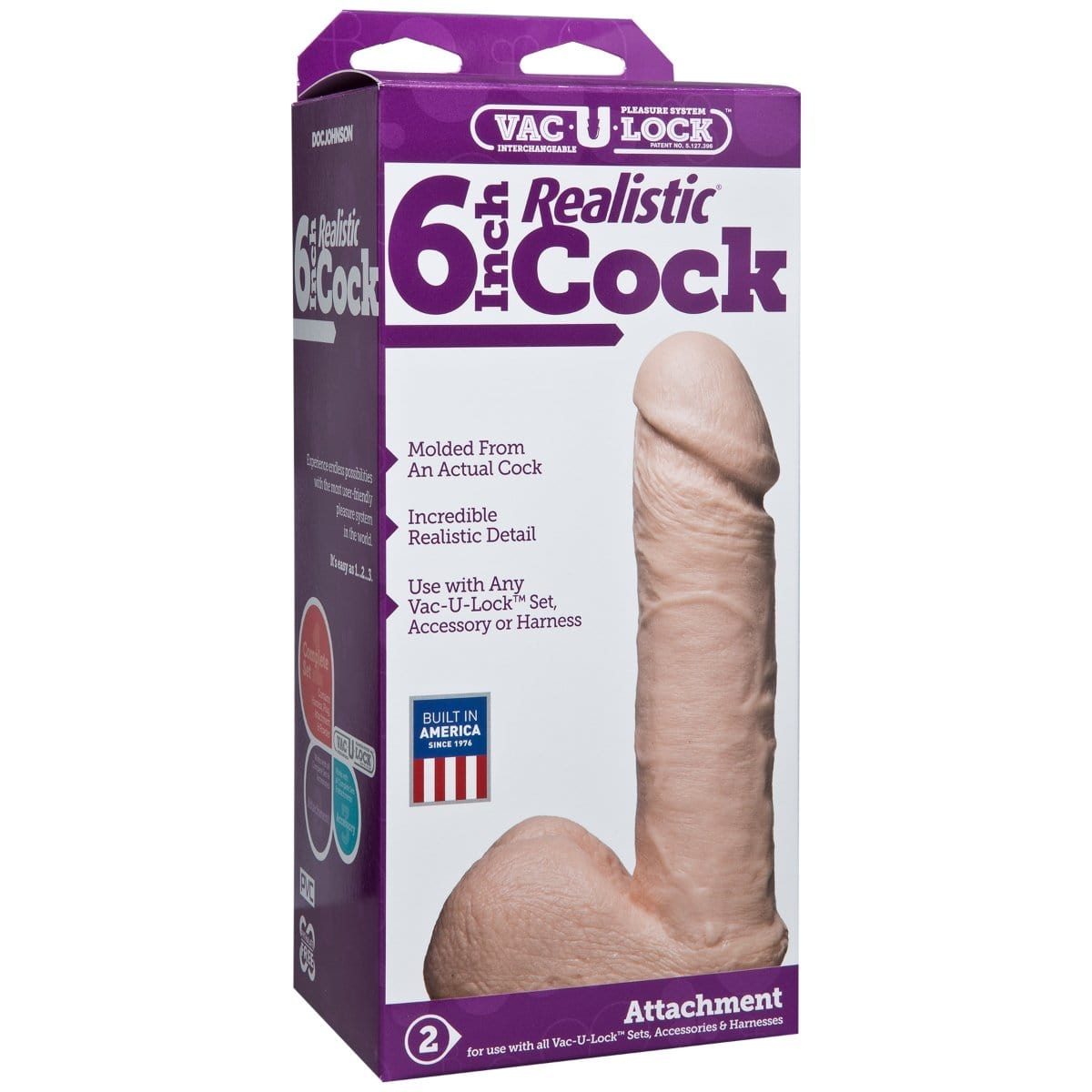 Doc Johnson - Realistic Vac-U-Lock Dildo with Balls | 6 inches Doc Johnson - For Me To Love