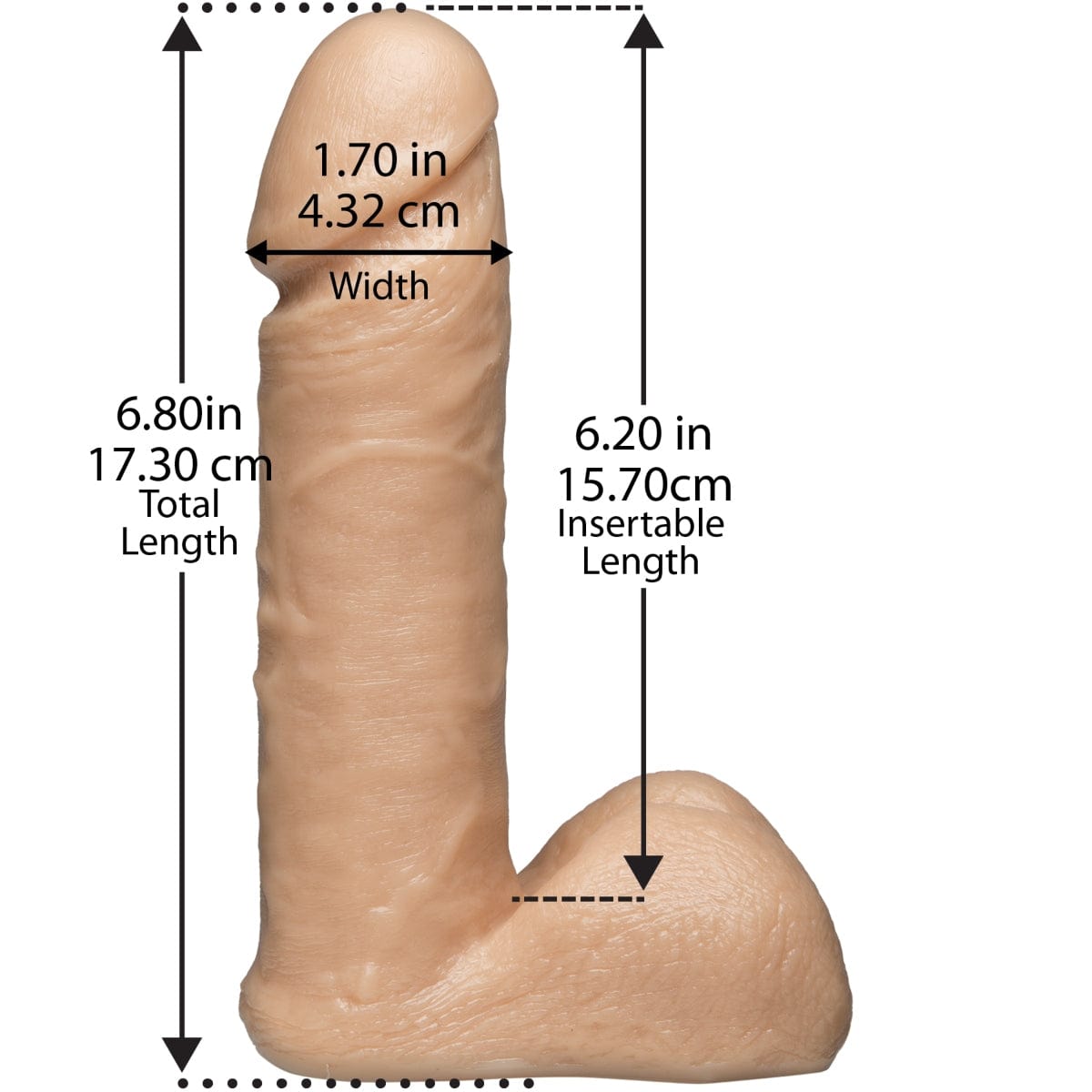 Doc Johnson - Realistic Vac-U-Lock Dildo with Balls | 6 inches Doc Johnson - For Me To Love
