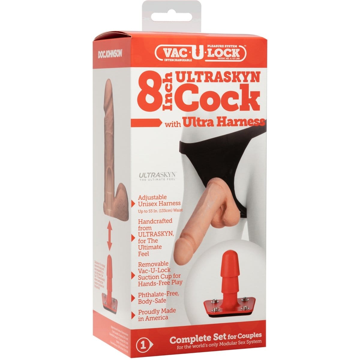 Doc Johnson - Realistic Vac-U-Lock Ultraskyn Cock With Ultra Harness | 8 inches Doc Johnson - For Me To Love