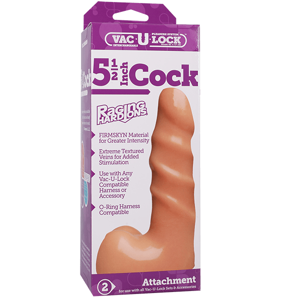 Doc Johnson - Ribbed Raging Hard On Vac U Lock Compatible | 5.5 inches Doc Johnson - For Me To Love