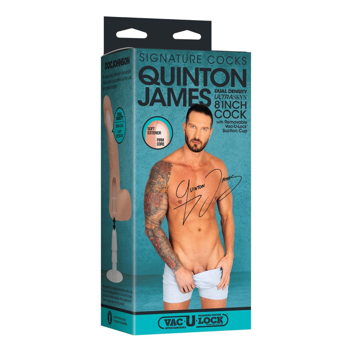 Doc Johnson Signature Cocks - Quinton James - 9.5 Inch ULTRASKYN Cock with Removable Vac-U-Lock Suction Cup