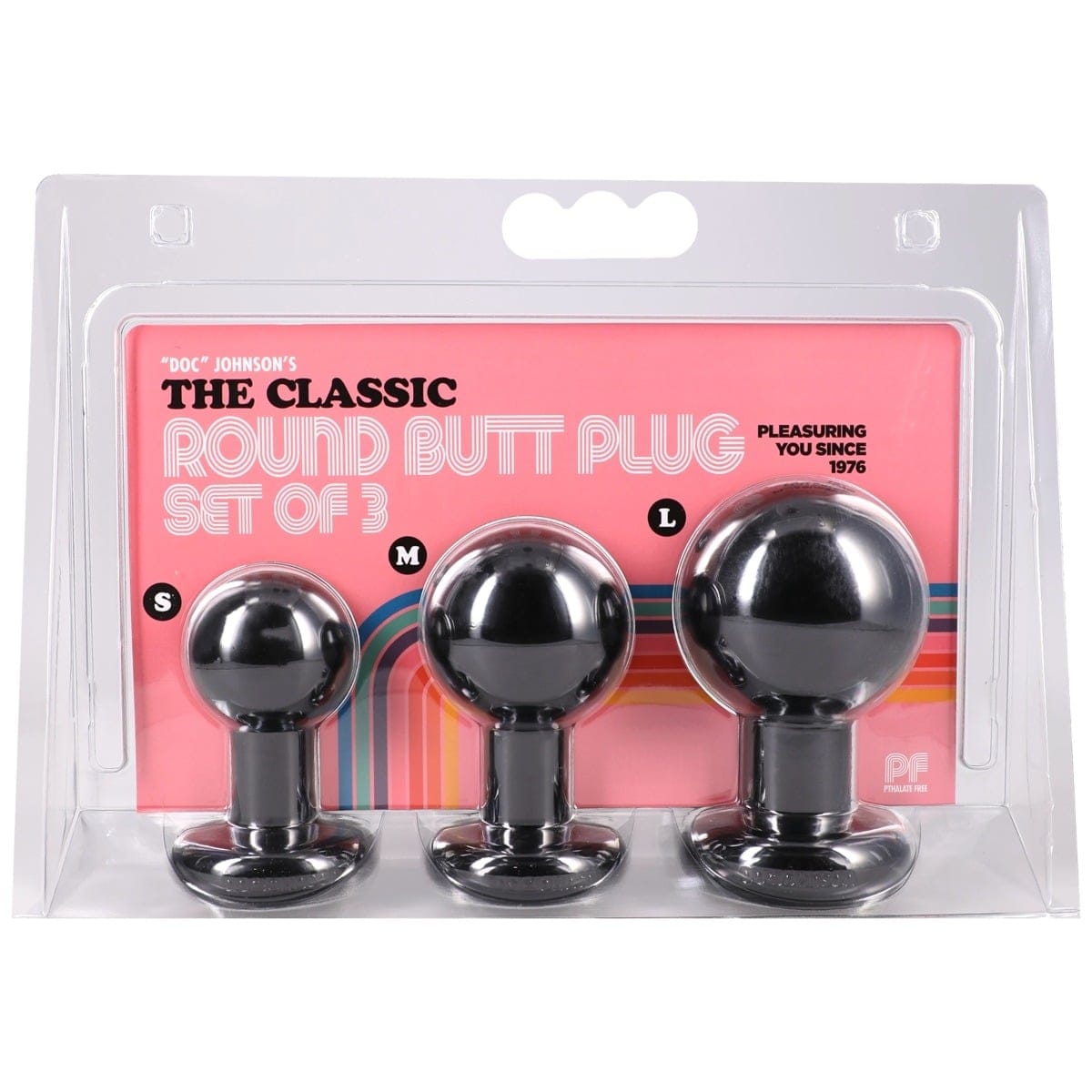 Doc Johnson - The Classic Round Butt Plug 3 Piece Set | Black Doc Johnson - For Me To Love