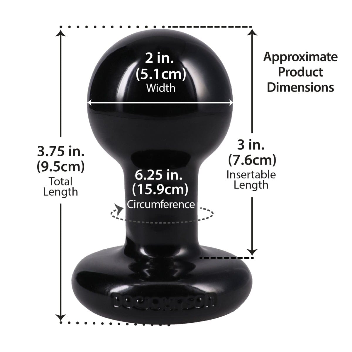 Doc Johnson - The Classic Round Tow Hitch Butt Plug Small | Choice of Pink or Black Doc Johnson - For Me To Love