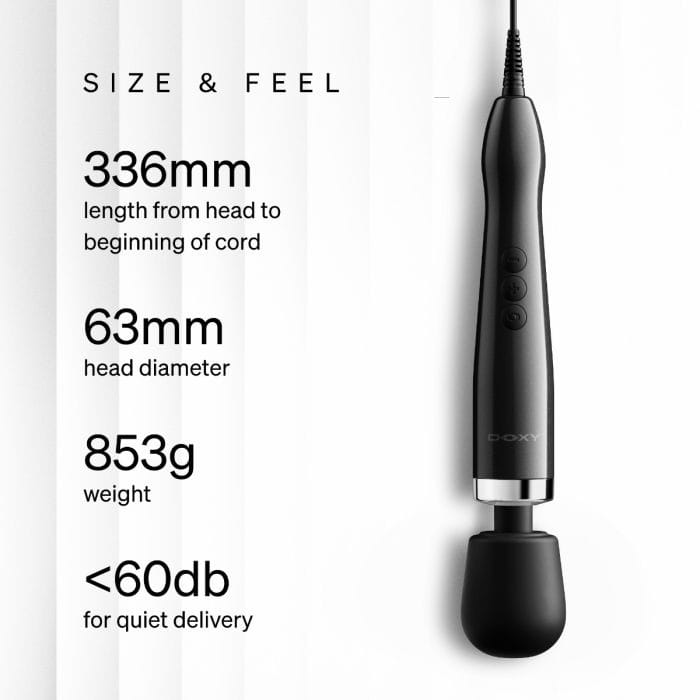 Doxy 2.0 - Die Cast Max Powerful Plug‑In Massage Wand | Black Doxy - For Me To Love