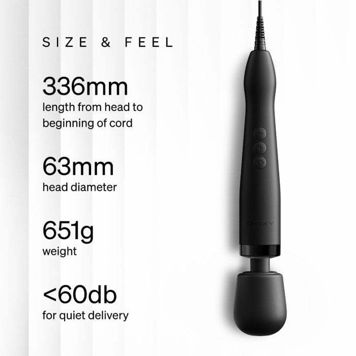 Doxy 2.0 - Original Plug-In Powerful Massage Wand | Black Doxy - For Me To Love