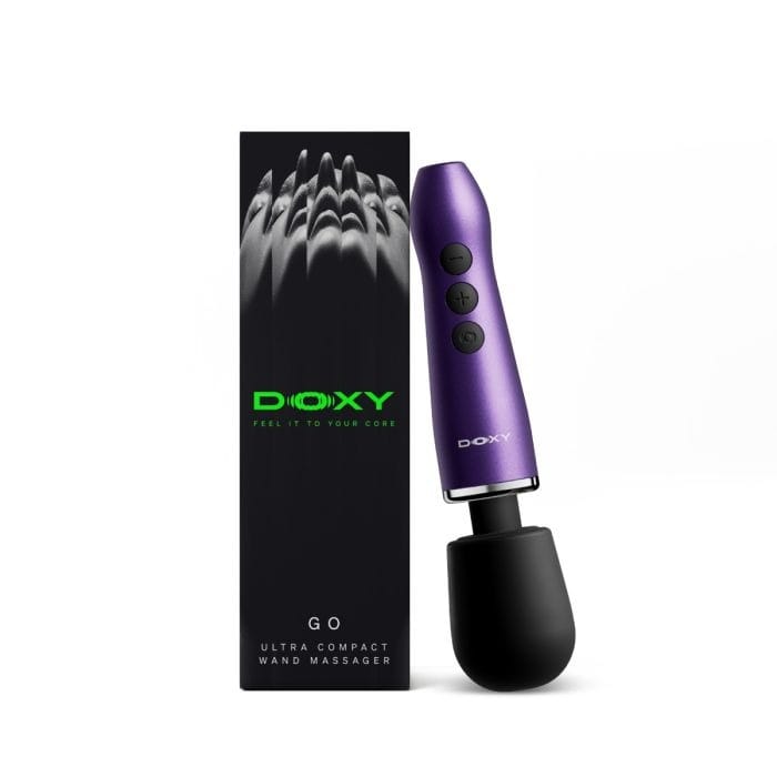 Doxy Go 2.0 - Small and Powerful Travel Massage Wand | Purple Doxy - For Me To Love