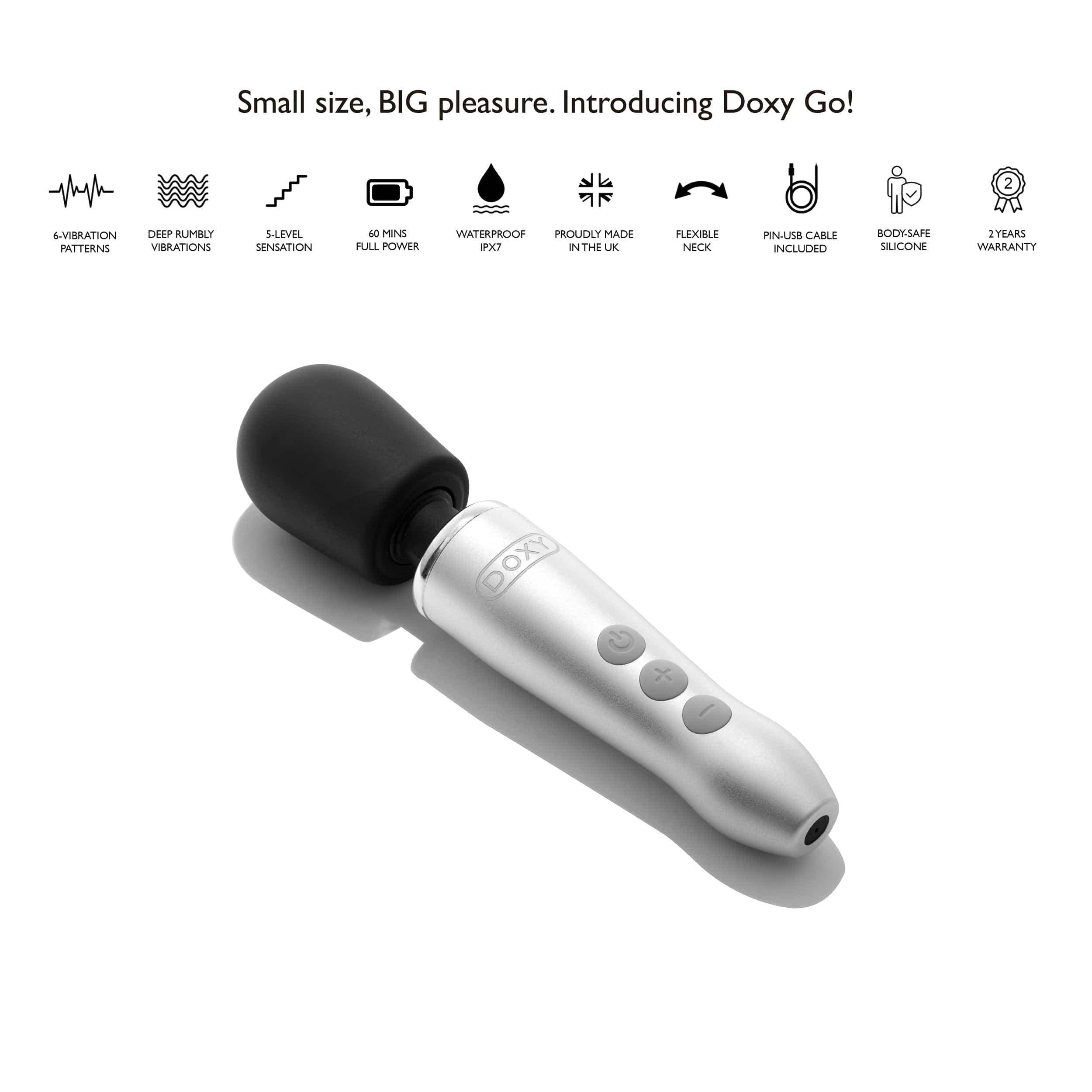 Doxy Go - Die Cast Mini & Mighty Massage Wand | Perfect Travel Companion Doxy - For Me To Love