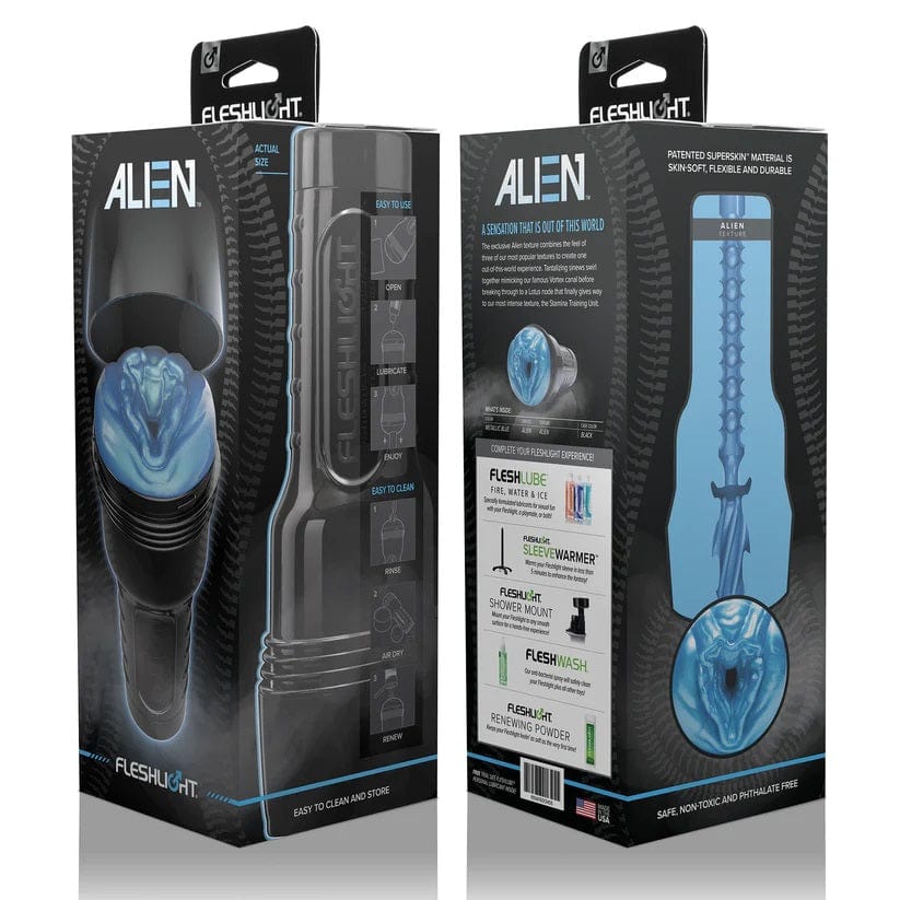 Fleshlight Freaks Alien Blue Metallic Male Masturbator Fleshlight - For Me To Love