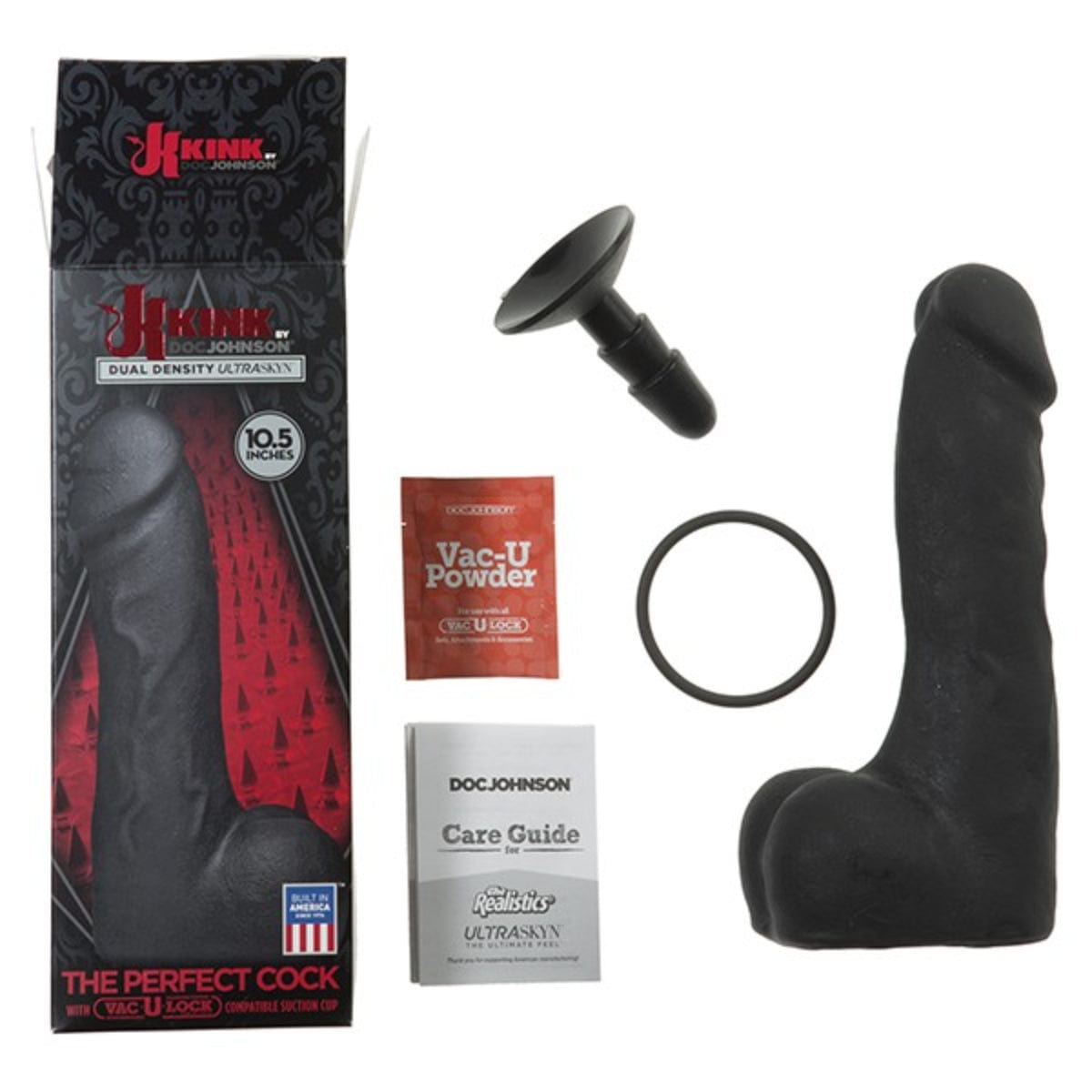 For Me To Love KINK The Perfect Cock With Removable Vac-U-Lock Suction Cup Black 10.5 inch