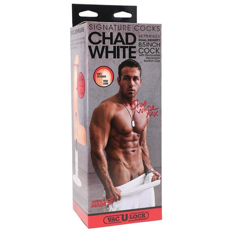 For Me To Love Signature Cocks Chad White with Removable Vac-U-Lock suction cup Vanilla 8.5 inch
