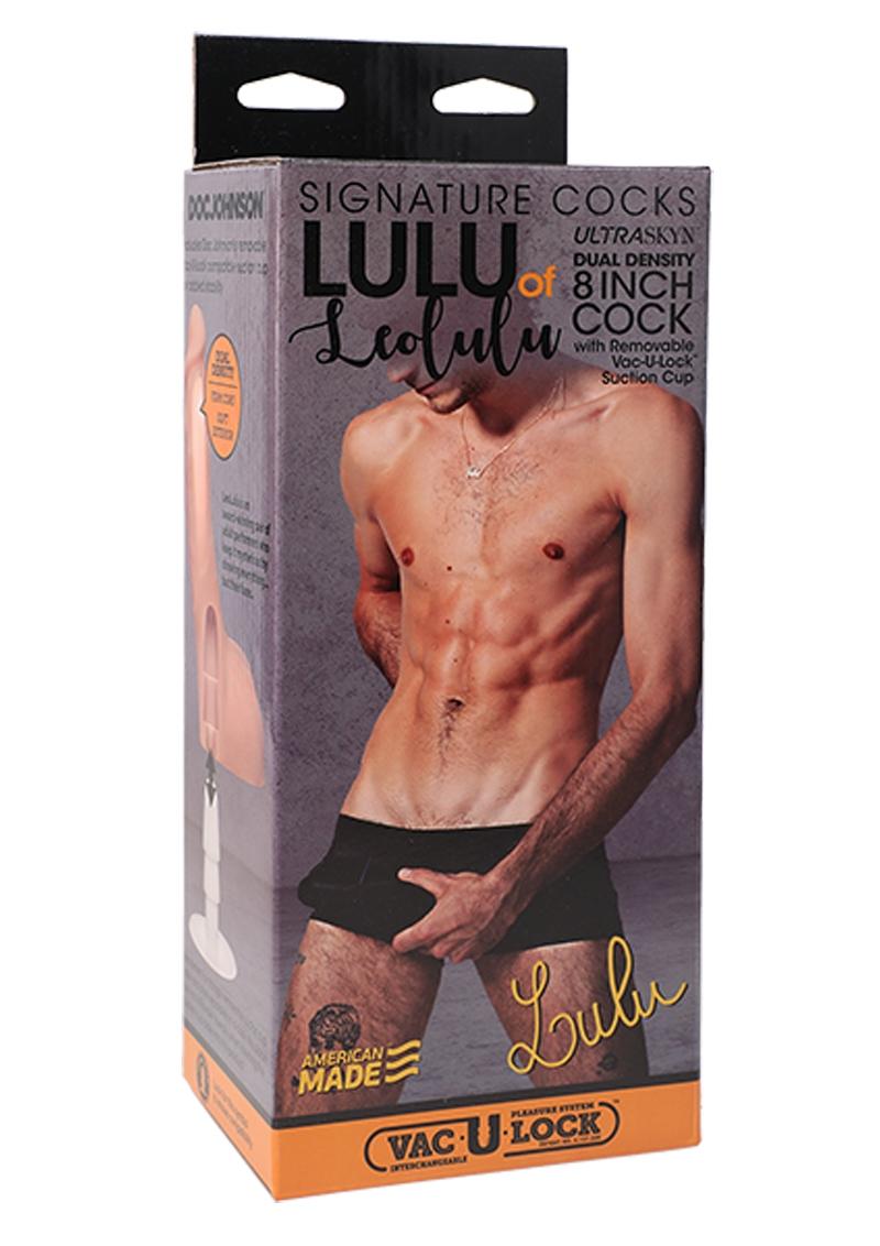 For Me To Love Signature Cocks Lulu of Leolulu with Removable Vac-U-Lock suction cup Vanilla 8 inch