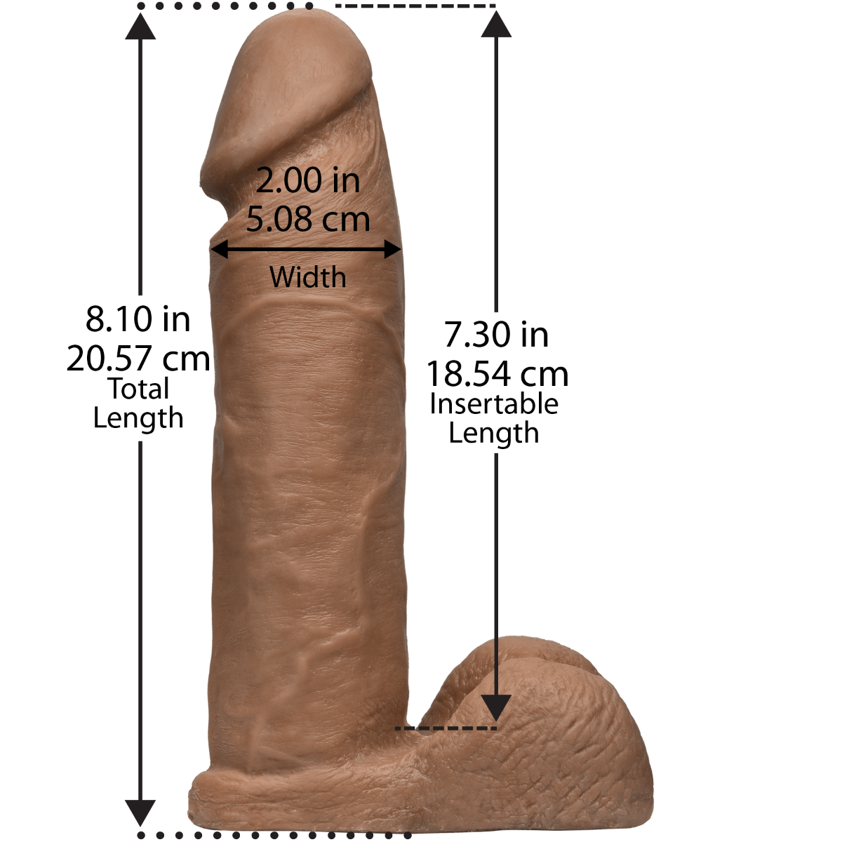 For Me To Love Vac-U-Lock Cock brown 8 inch