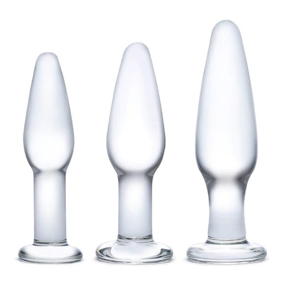 Glas - Anal Training Glass Butt Plug Set | 4 - 4.75 & 5.25 inches Glas - For Me To Love