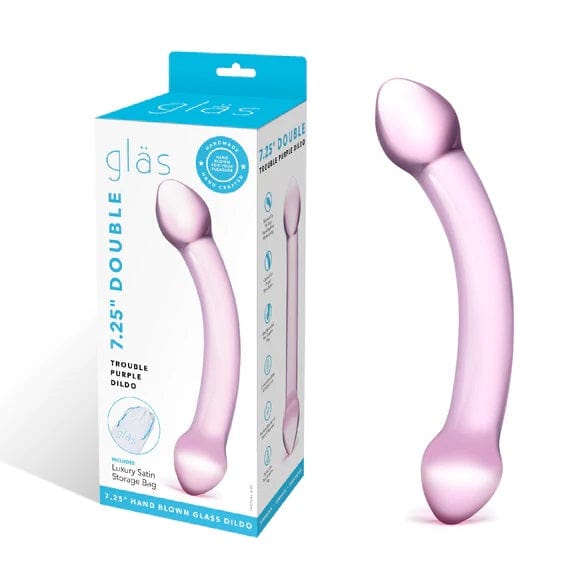 Glas Double Trouble Dildo Purple 7.25 inches Glas - For Me To Love