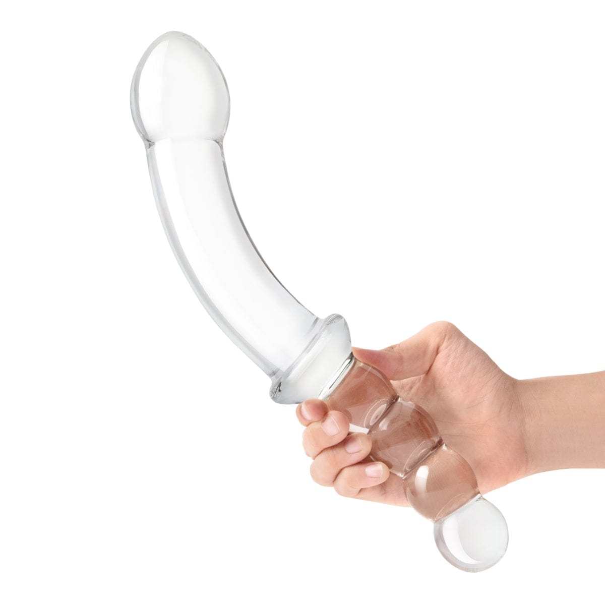 Glas - Girthy Double Sided Dong With Anal Bead Grip Handle | 12.5 inches Glas - For Me To Love