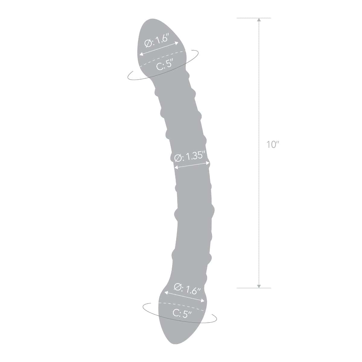 Glas - Girthy Double Trouble Ribs & Dots Glass Dildo | 12 inches Glas - For Me To Love