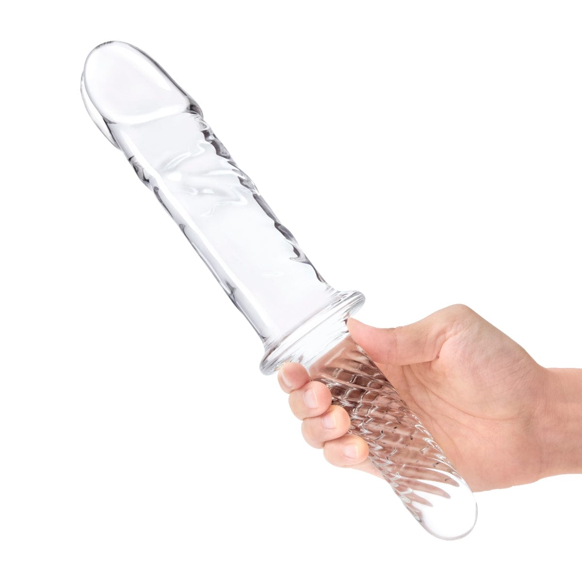 Glas - Girthy Glass Double Ended Dildo With Handle Grip | 11 inches Glas - For Me To Love