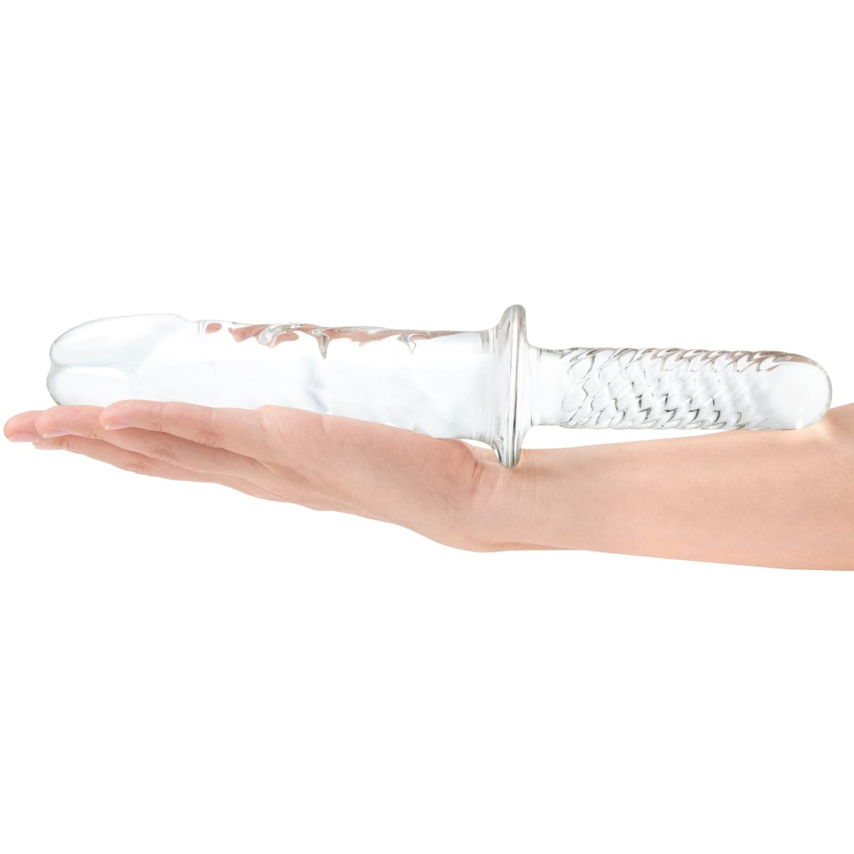 Glas - Girthy Glass Double Ended Dildo With Handle Grip | 11 inches Glas - For Me To Love