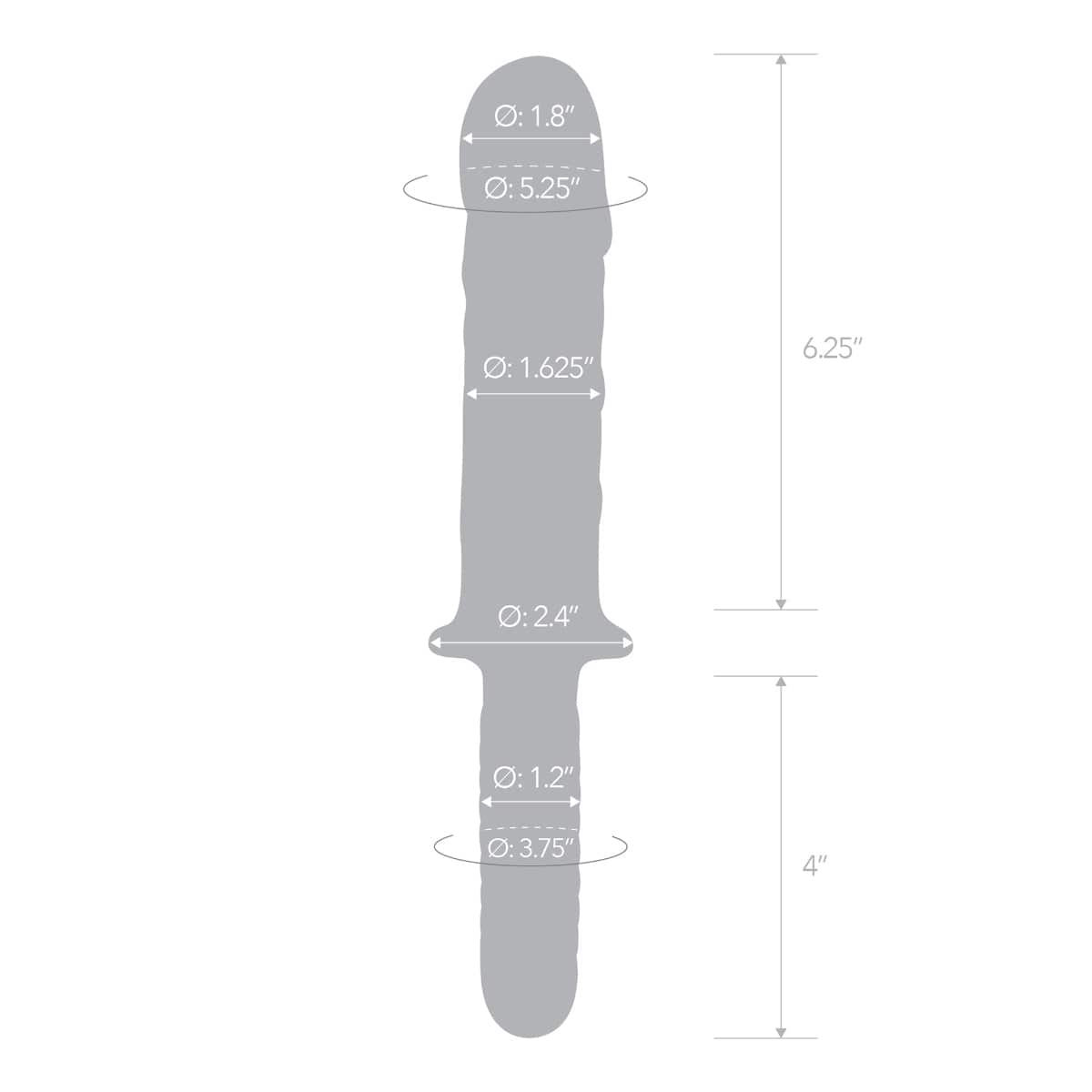 Glas - Girthy Glass Double Ended Dildo With Handle Grip | 11 inches Glas - For Me To Love
