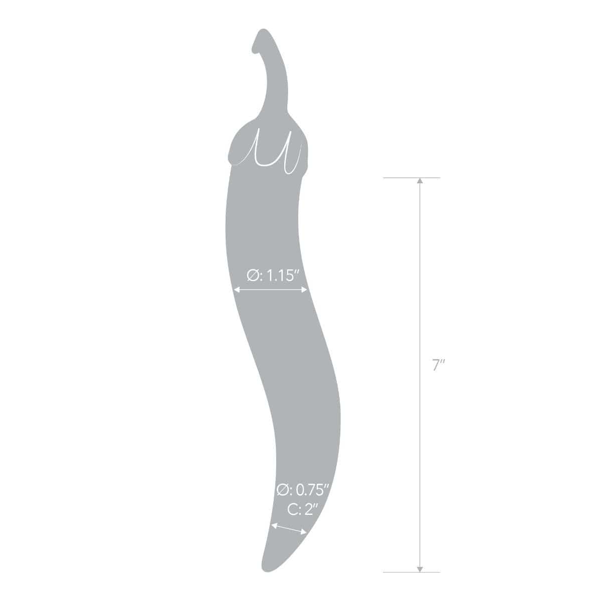 Glas Glass Naturals Chili Pepper Dildo Clear - 8.25 inches Glas - For Me To Love