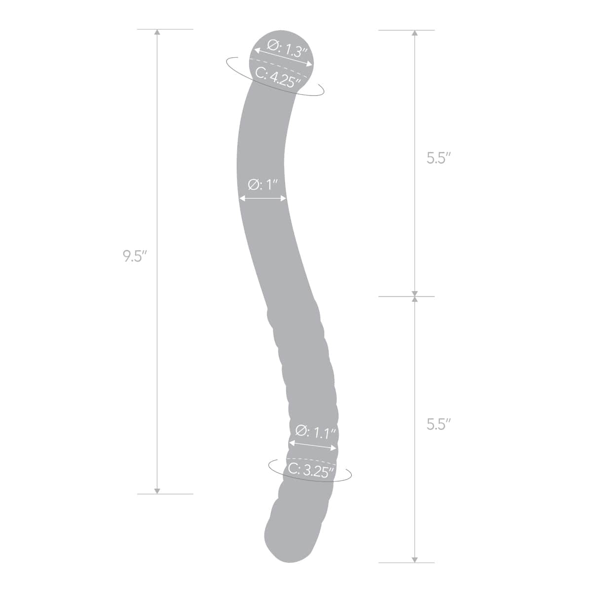 Glas - Pelvic Wand Double Ended Dildo | 11 inches Glas - For Me To Love