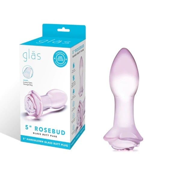 Glas - Rosebud Glass Butt Plug | 5 inches Glas - For Me To Love