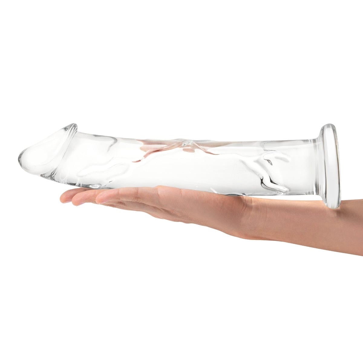 Glass - Glass Dildo With Veins and Flat Base | 12 inches Glas - For Me To Love