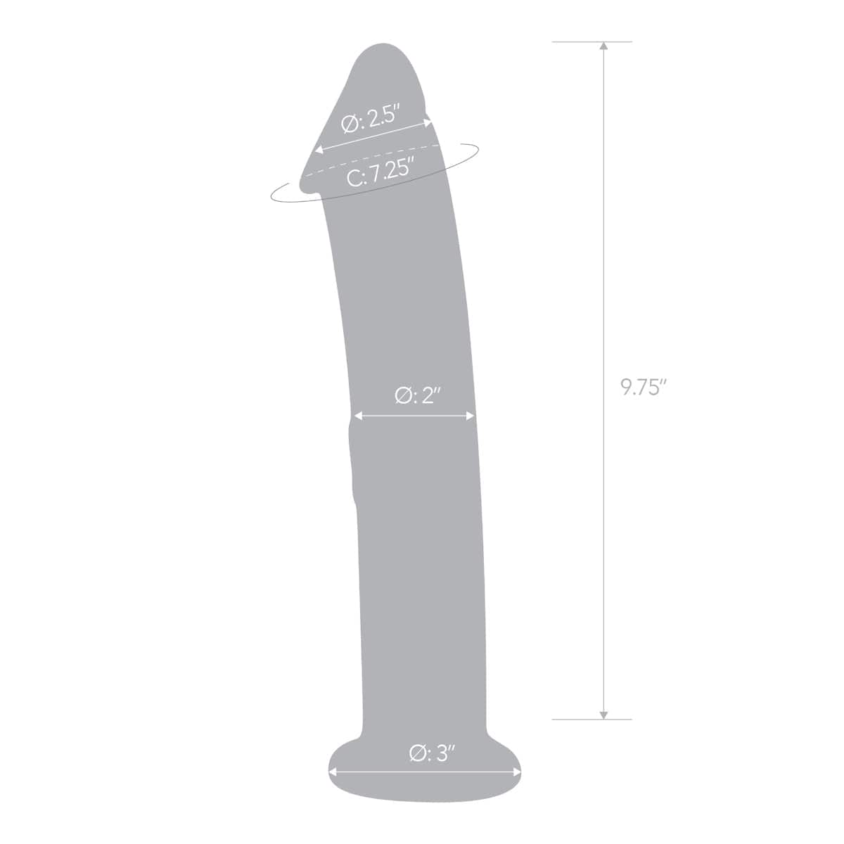 Glass - Glass Dildo With Veins and Flat Base | 12 inches Glas - For Me To Love