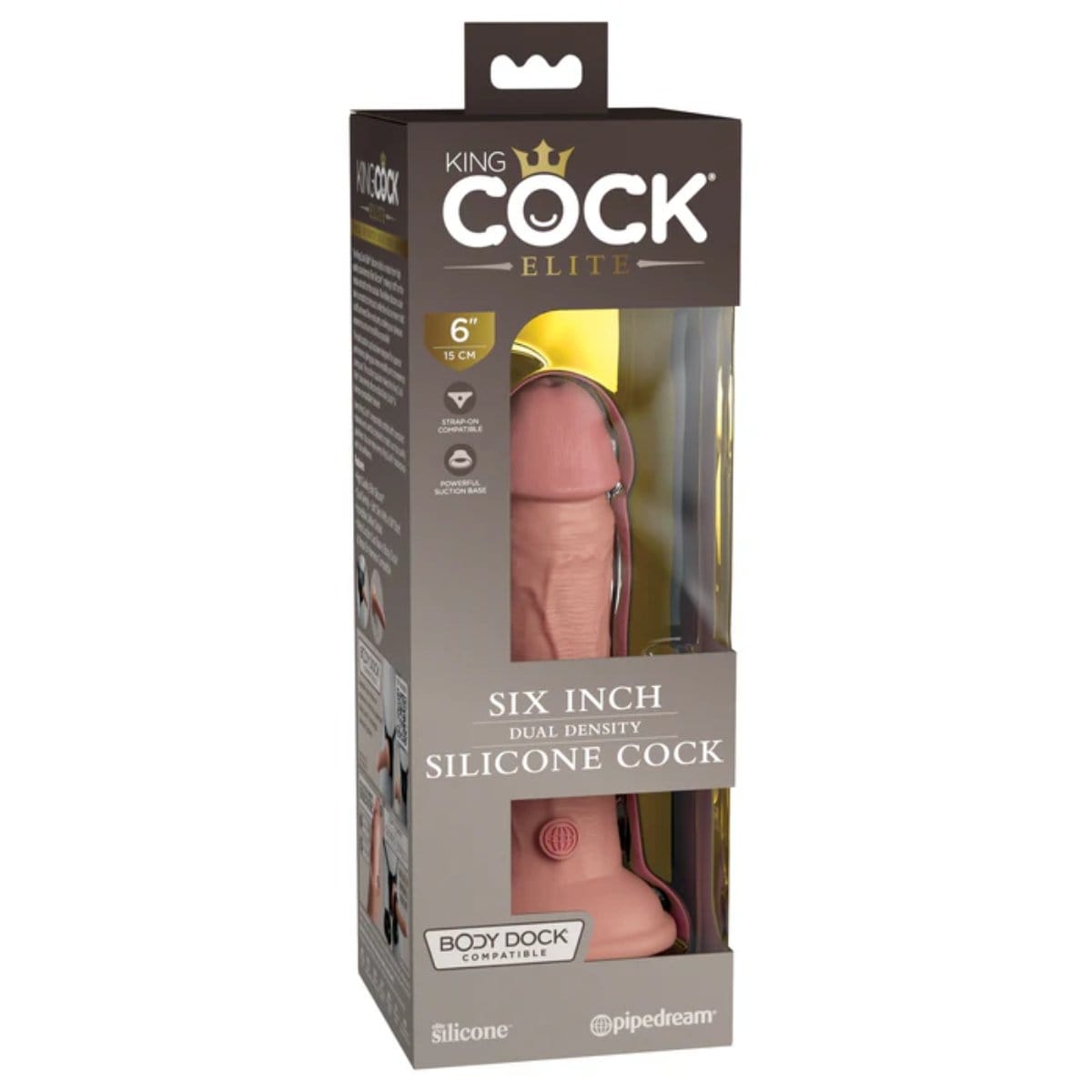 King Cock - Elite Silicone Dual Density Suction Cup Dildo | 6 inches Pipedream - For Me To Love