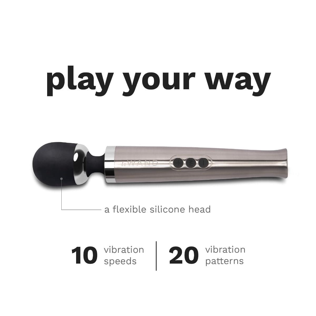 Le WAND - Diecast Rechargeable Vibrating Massage Wand - SILVER Le Wand - For Me To Love