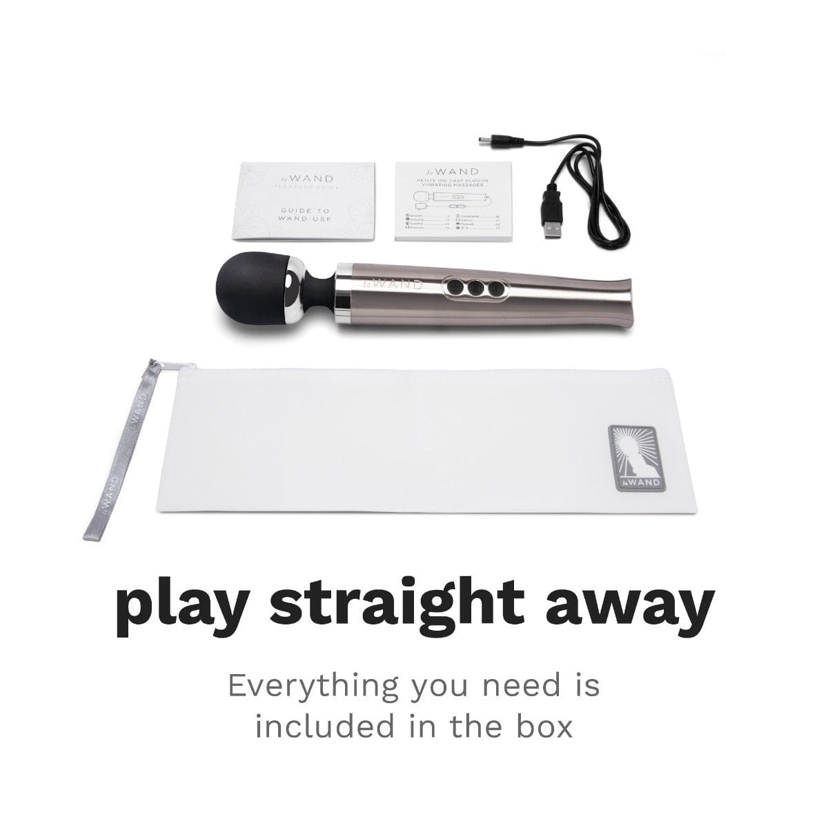 Le WAND - Diecast Rechargeable Vibrating Massage Wand - SILVER Le Wand - For Me To Love