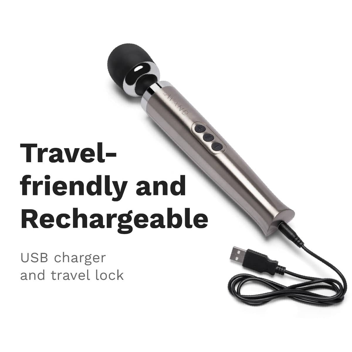 Le WAND - Diecast Rechargeable Vibrating Massage Wand - SILVER Le Wand - For Me To Love