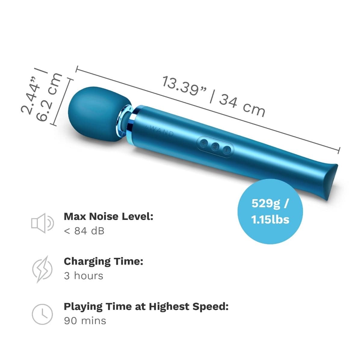 Le Wand - Luxury Rechargeable Vibrating Massager Wand | Pacific Blue Le Wand - For Me To Love