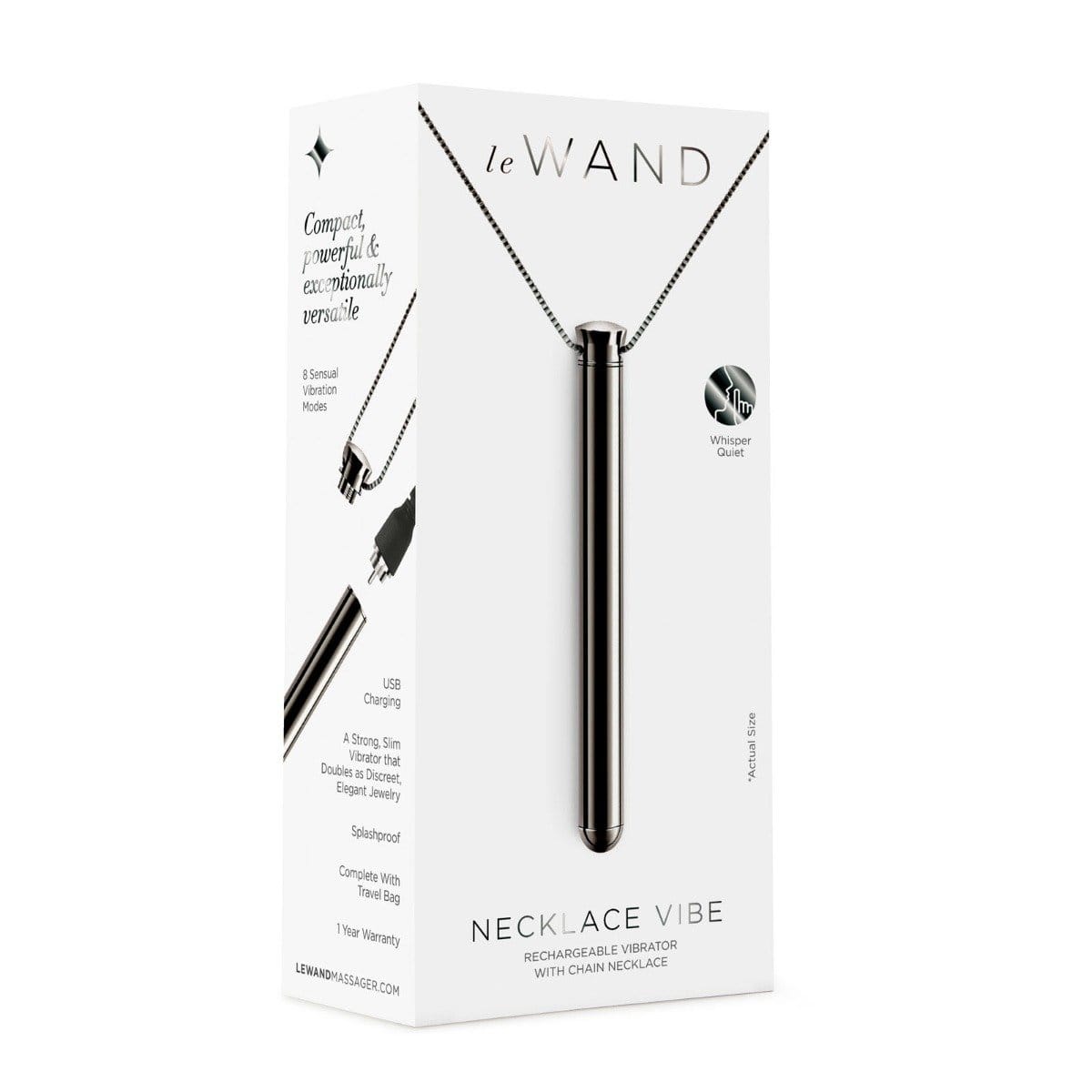Le Wand - Necklace Vibe USB Rechargeable | Nickel Black le wand - For Me To Love