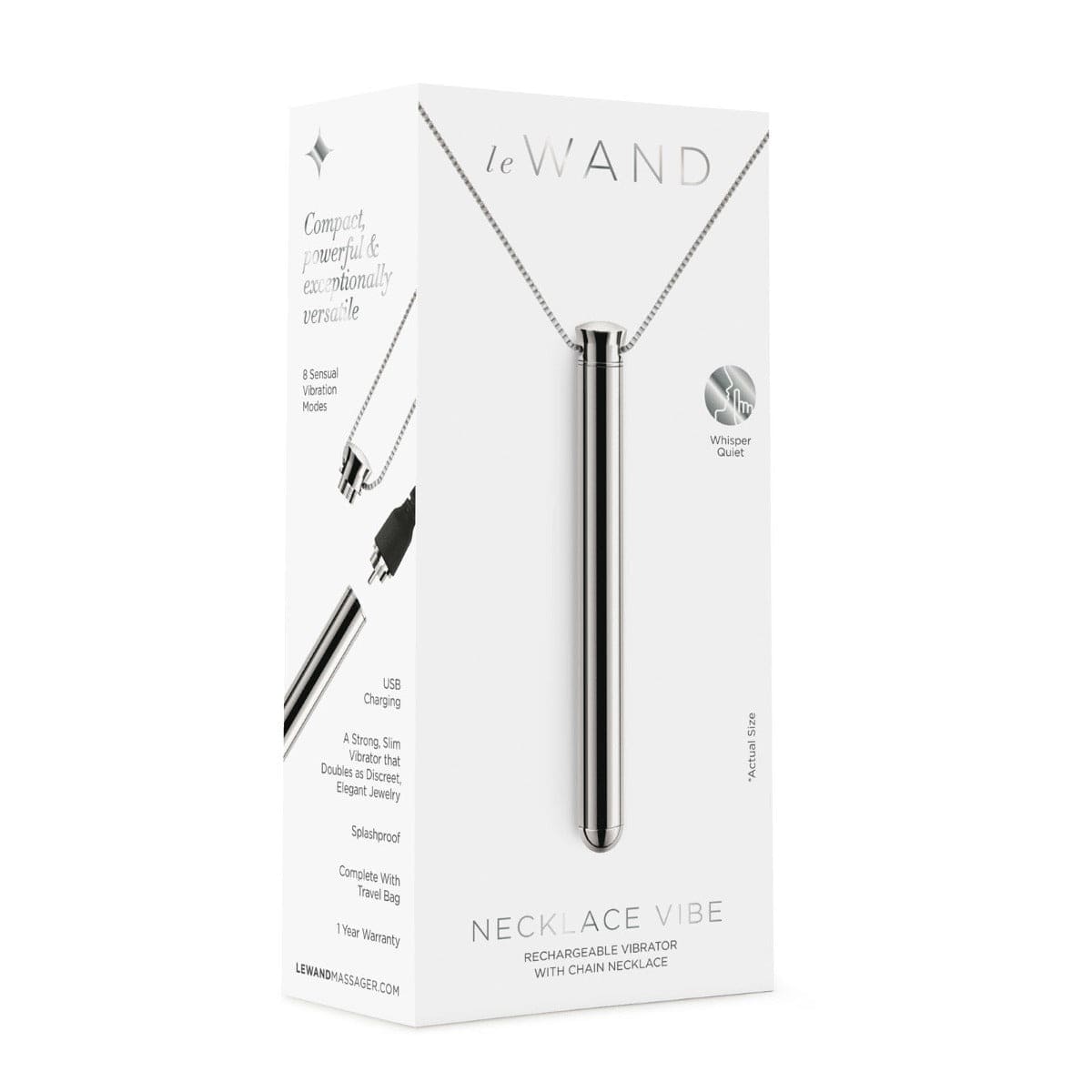 Le Wand - Necklace Vibe USB Rechargeable | Silver le wand - For Me To Love
